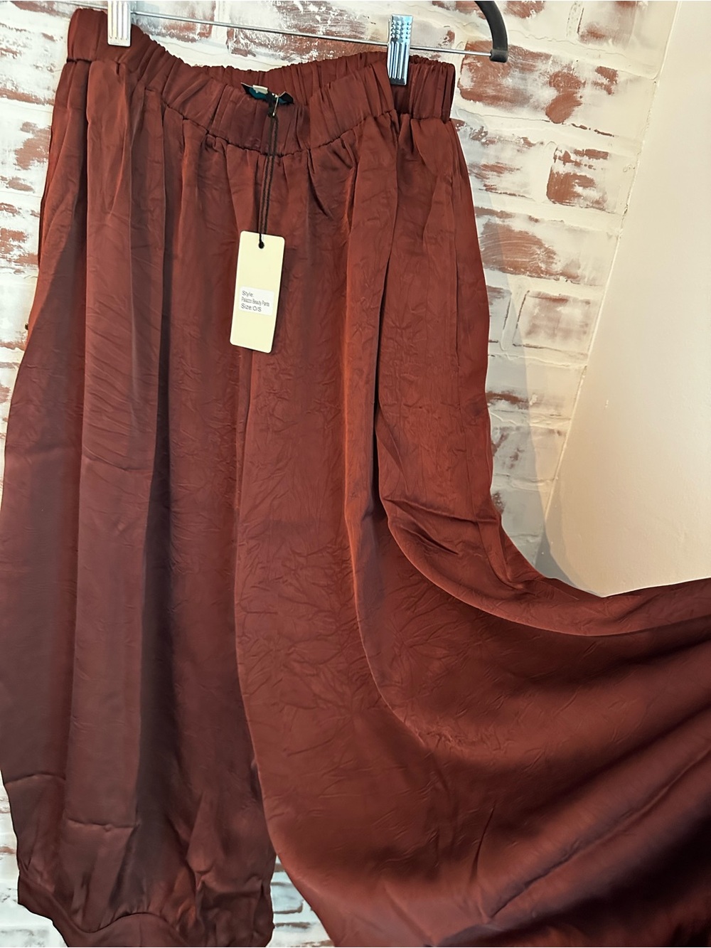 Jaded Gypsy Wide-Leg Palazzo Pants in Deep Wine